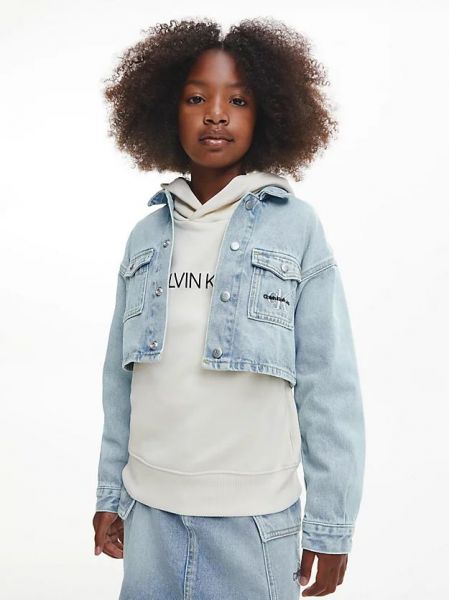 CAPISPALLA E GIACCHE Ragazza CALVIN KLEIN IG0IG01819 OVERSIZE CROP JKT 1AA CHALKY BLUE Wonxx Abbigliamento Uomo Donna Ragazzo Ragazza